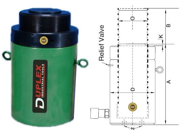 single acting lock nut cylinders, cll-10006, hydraulic cylinder, hydraulic jack, duplex/shanghai, kich thuy luc 1 chieu, bom tay thuy luc, bom dien thuy luc,